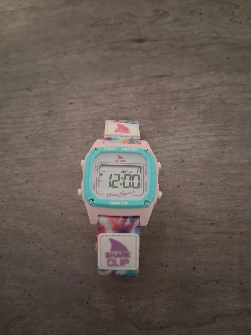Freestyle Shark Clip Kids Digital Watch - Pastel Tie-Dye Pink & Blue